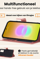Nomfy Nomfy Samsung Galaxy A27 Hoesje Bookcase Met Screenprotector - Rose Goud