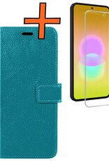 Nomfy Nomfy Samsung Galaxy A27 Hoesje Bookcase Met Screenprotector - Turquoise