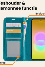 Nomfy Nomfy Samsung Galaxy A27 Hoesje Bookcase Met Screenprotector - Turquoise
