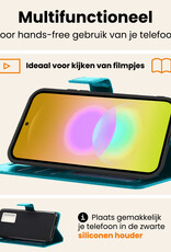 Nomfy Nomfy Samsung Galaxy A27 Hoesje Bookcase Met Screenprotector - Turquoise