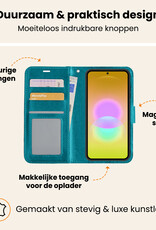 Nomfy Nomfy Samsung Galaxy A27 Hoesje Bookcase Met Screenprotector - Turquoise
