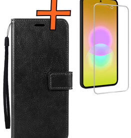 Nomfy Nomfy Samsung Galaxy A27 Hoesje Bookcase Met Screenprotector - Zwart