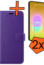 Nomfy Nomfy Samsung Galaxy A27 Hoesje Bookcase Met 2x Screenprotector - Paars