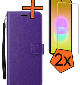 Nomfy Nomfy Samsung Galaxy A27 Hoesje Bookcase Met 2x Screenprotector - Paars