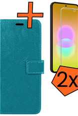Nomfy Nomfy Samsung Galaxy A27 Hoesje Bookcase Met 2x Screenprotector - Turquoise