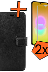 Nomfy Nomfy Samsung Galaxy A27 Hoesje Bookcase Met 2x Screenprotector - Zwart