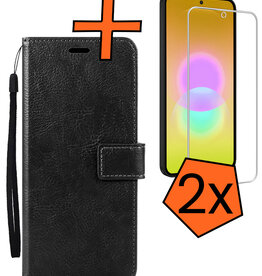 Nomfy Nomfy Samsung Galaxy A27 Hoesje Bookcase Met 2x Screenprotector - Zwart