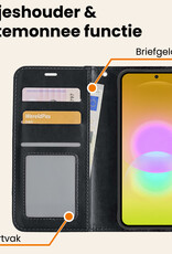 Nomfy Nomfy Samsung Galaxy A27 Hoesje Bookcase Met 2x Screenprotector - Zwart