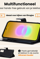Nomfy Nomfy Samsung Galaxy A27 Hoesje Bookcase Met 2x Screenprotector - Zwart
