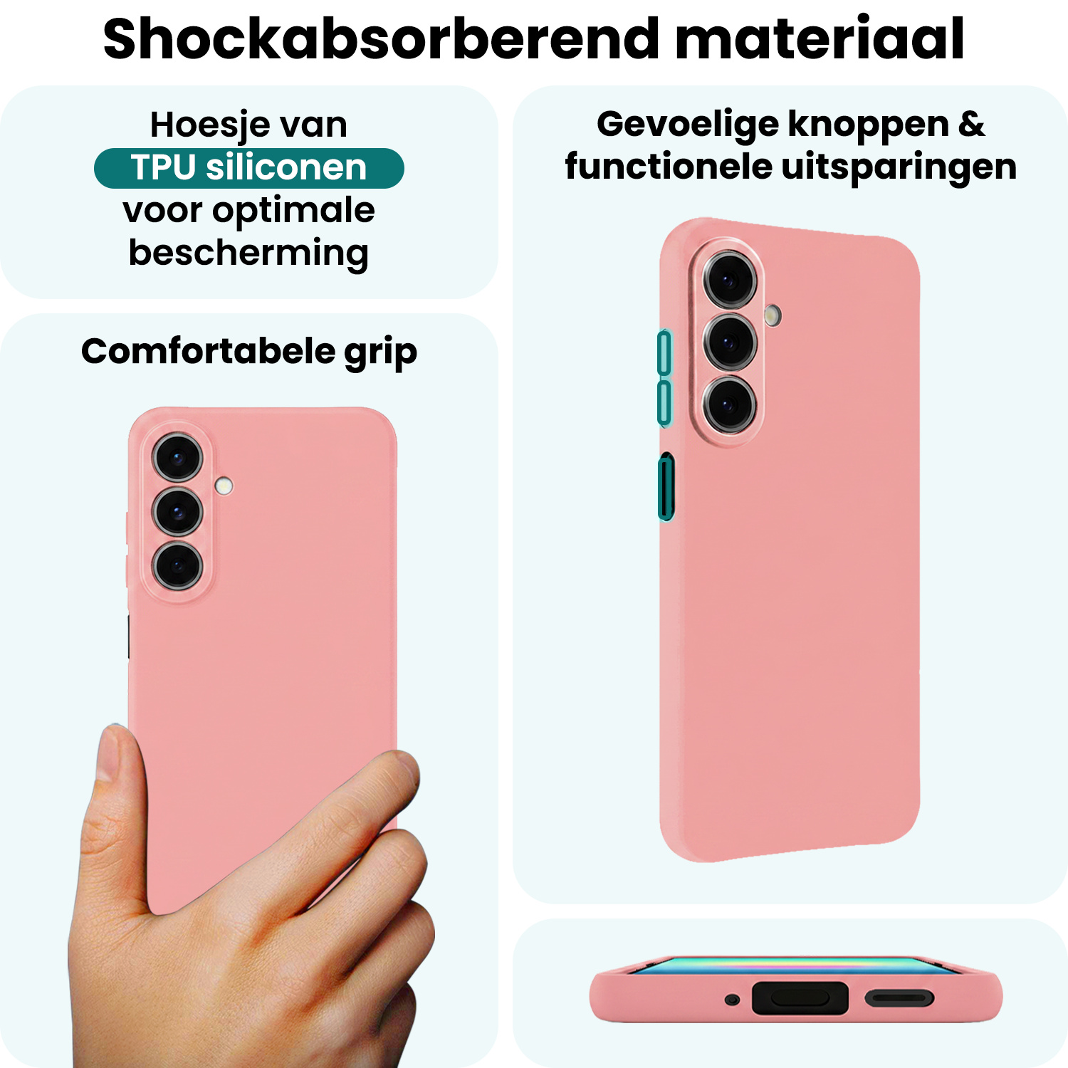 Forterra Forterra Samsung Galaxy A27 Hoesje Siliconen - Lichtroze