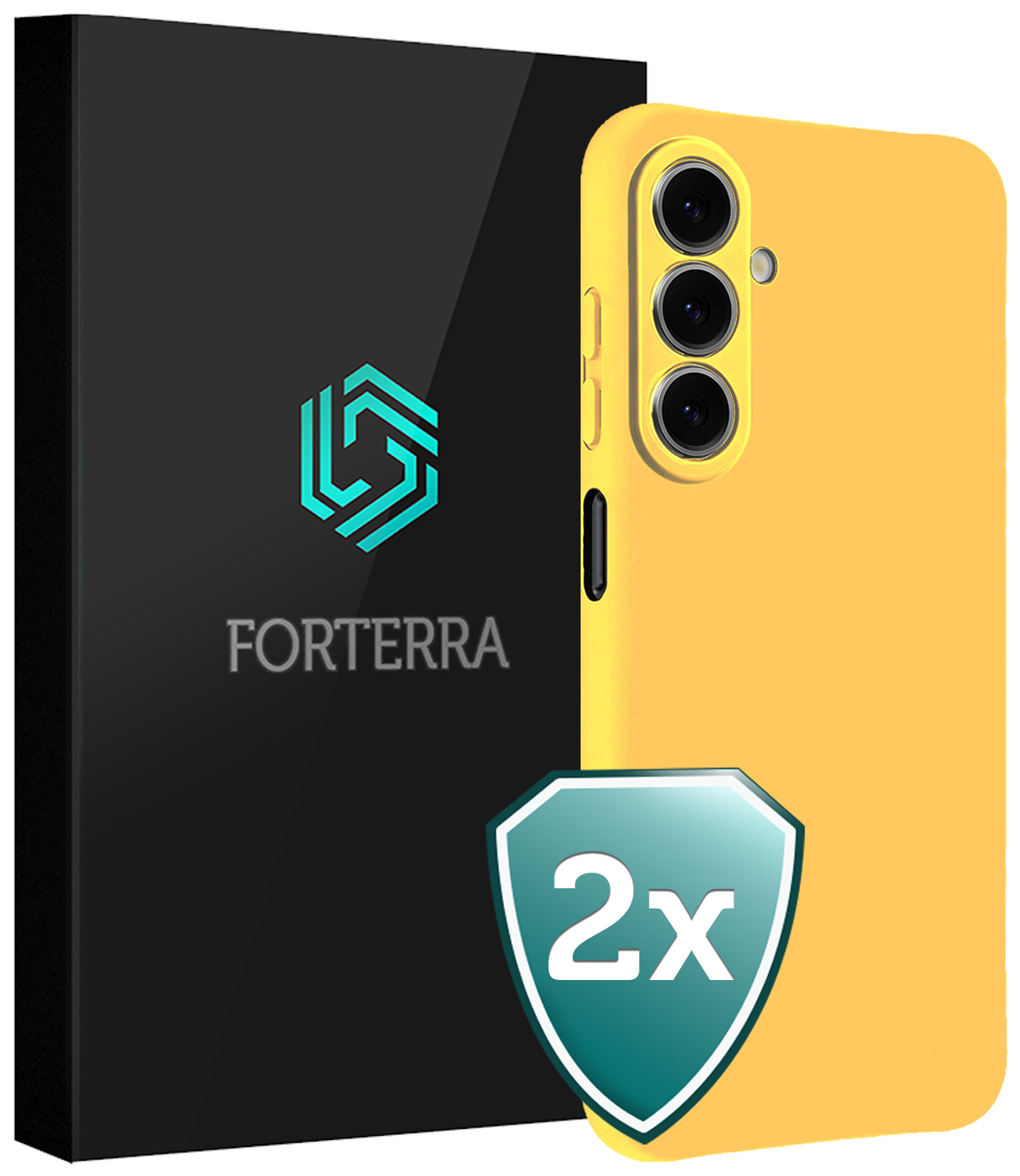 Forterra Forterra Samsung Galaxy A27 Hoesje Siliconen - Geel - 2 PACK