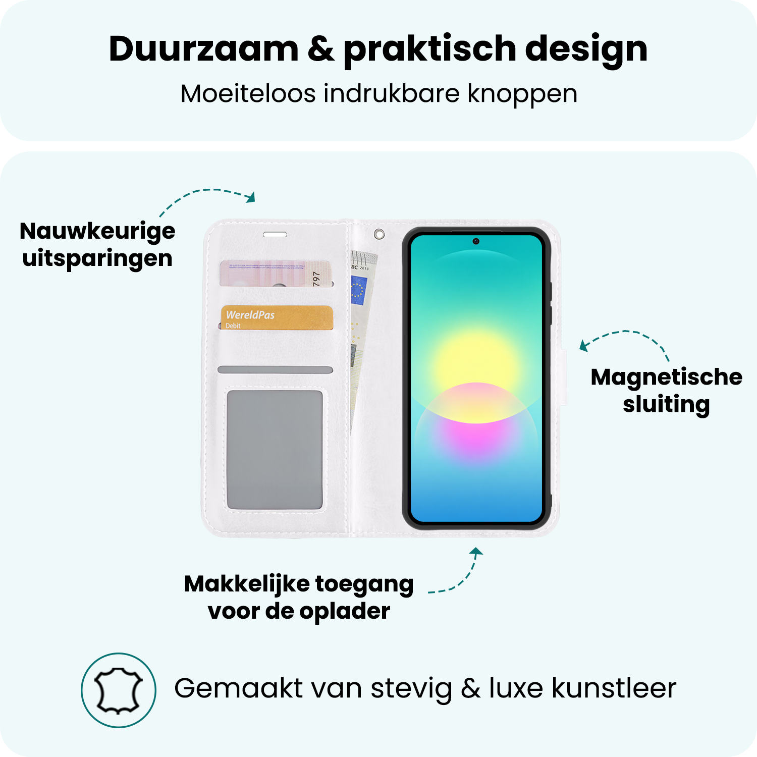 Forterra Forterra Samsung Galaxy A27 Hoesje Bookcase Met Screenprotector - Wit