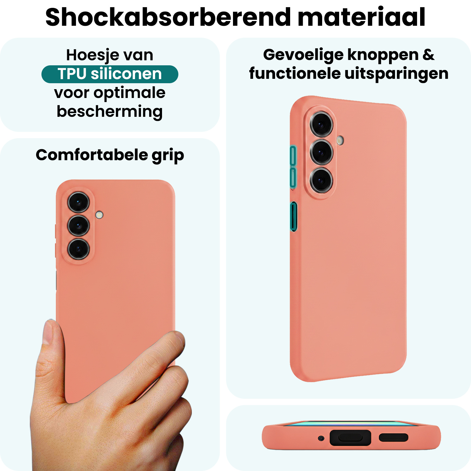 Forterra Forterra Samsung Galaxy A27 Hoesje Siliconen - Perzik - 2 PACK