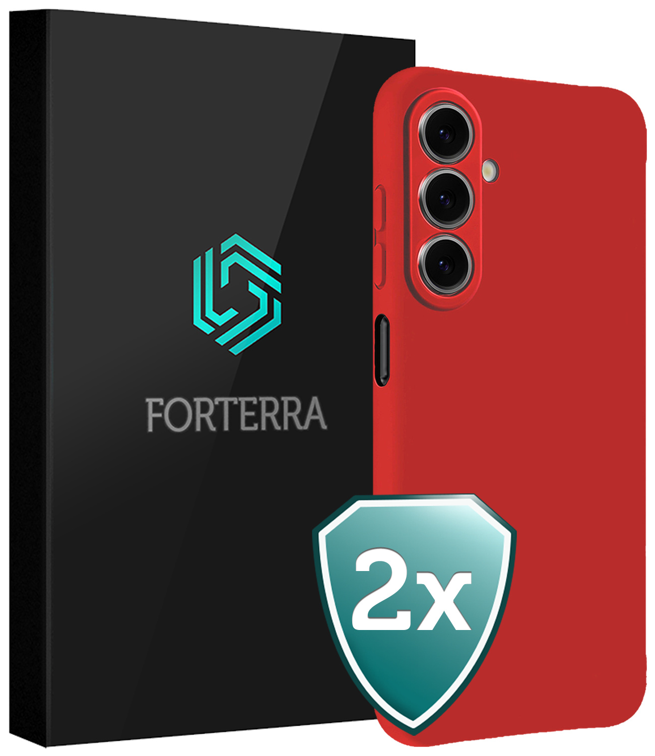 Forterra Forterra Samsung Galaxy A27 Hoesje Siliconen - Rood - 2 PACK