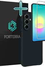 Forterra Forterra Samsung Galaxy A27 Hoesje Siliconen Met Screenprotector - Donkerblauw