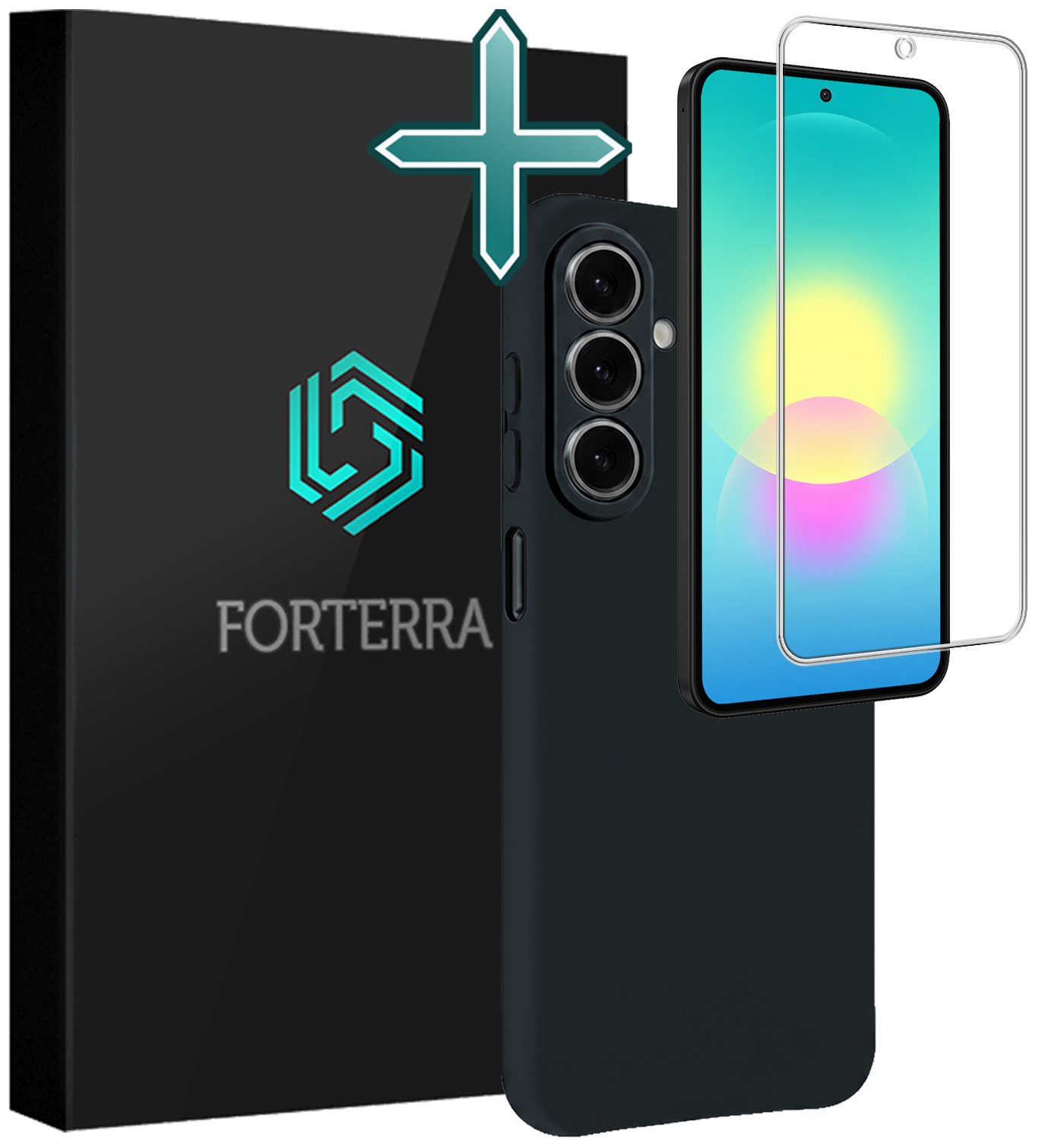 Forterra Forterra Samsung Galaxy A27 Hoesje Siliconen Met Screenprotector - Donkerblauw