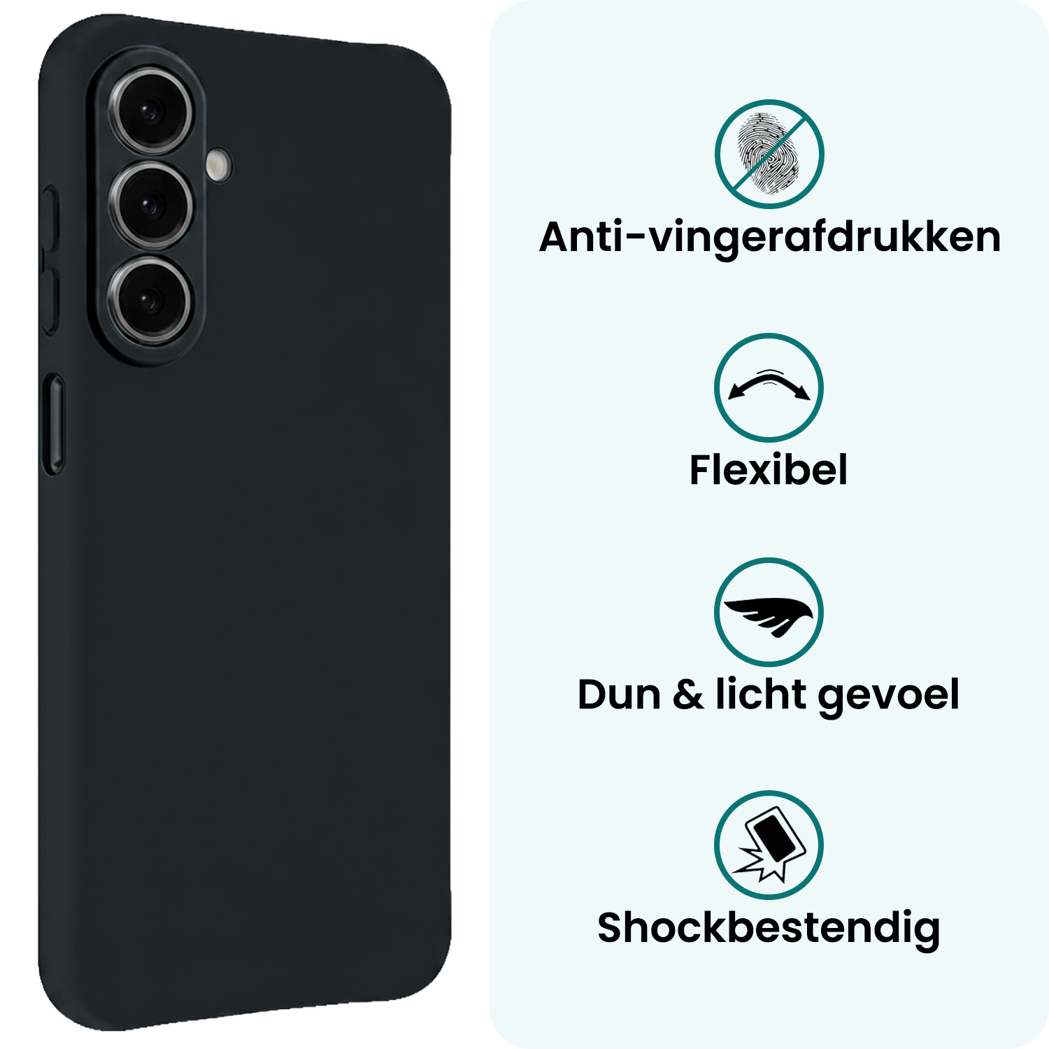Forterra Forterra Samsung Galaxy A27 Hoesje Siliconen Met Screenprotector - Donkerblauw