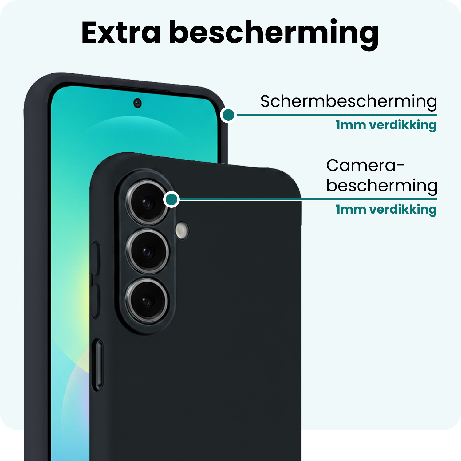 Forterra Forterra Samsung Galaxy A27 Hoesje Siliconen Met Screenprotector - Donkerblauw