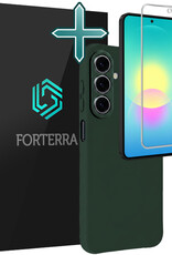 Forterra Forterra Samsung Galaxy A27 Hoesje Siliconen Met Screenprotector - Donkergroen