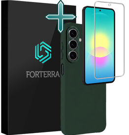 Forterra Forterra Samsung Galaxy A27 Hoesje Siliconen Met Screenprotector - Donkergroen