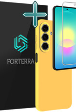 Forterra Forterra Samsung Galaxy A27 Hoesje Siliconen Met Screenprotector - Geel