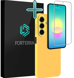 Forterra Forterra Samsung Galaxy A27 Hoesje Siliconen Met Screenprotector - Geel