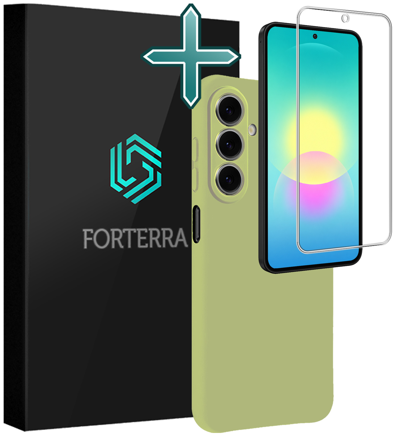 Forterra Forterra Samsung Galaxy A27 Hoesje Siliconen Met Screenprotector - Groen