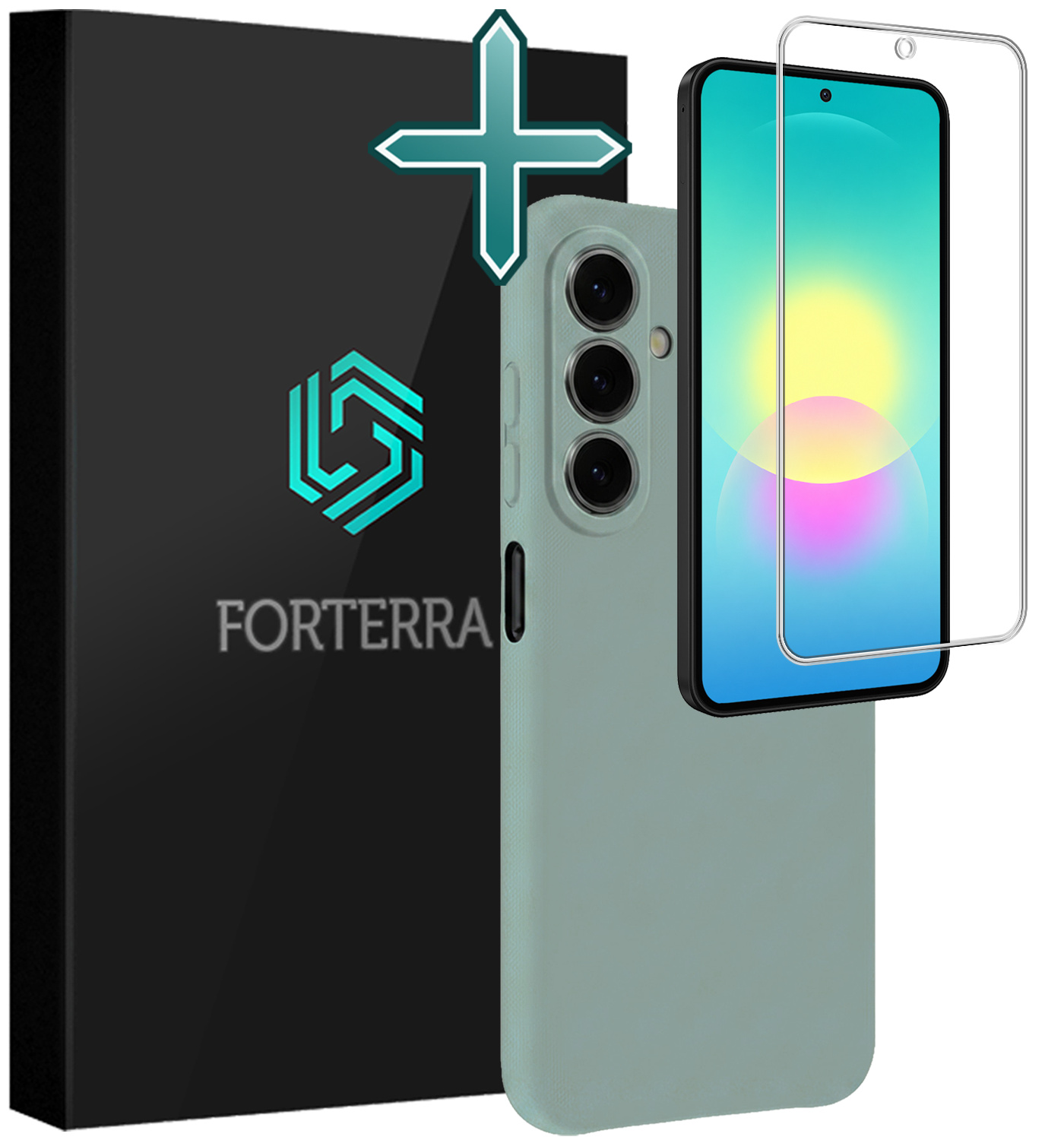 Forterra Forterra Samsung Galaxy A27 Hoesje Siliconen Met Screenprotector - Lichtblauw