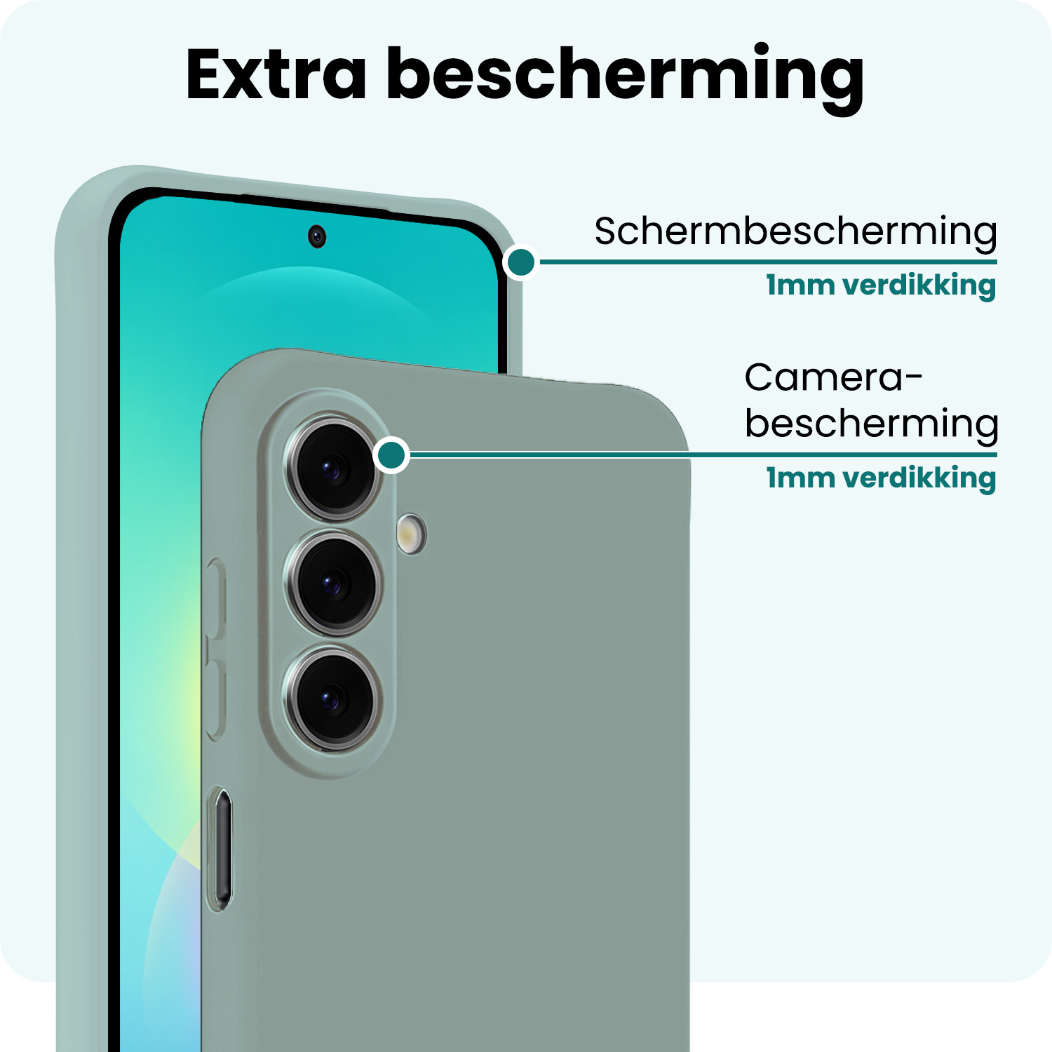 Forterra Forterra Samsung Galaxy A27 Hoesje Siliconen Met Screenprotector - Lichtblauw