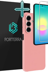 Forterra Forterra Samsung Galaxy A27 Hoesje Siliconen Met Screenprotector - Lichtroze
