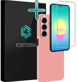Forterra Forterra Samsung Galaxy A27 Hoesje Siliconen Met Screenprotector - Lichtroze