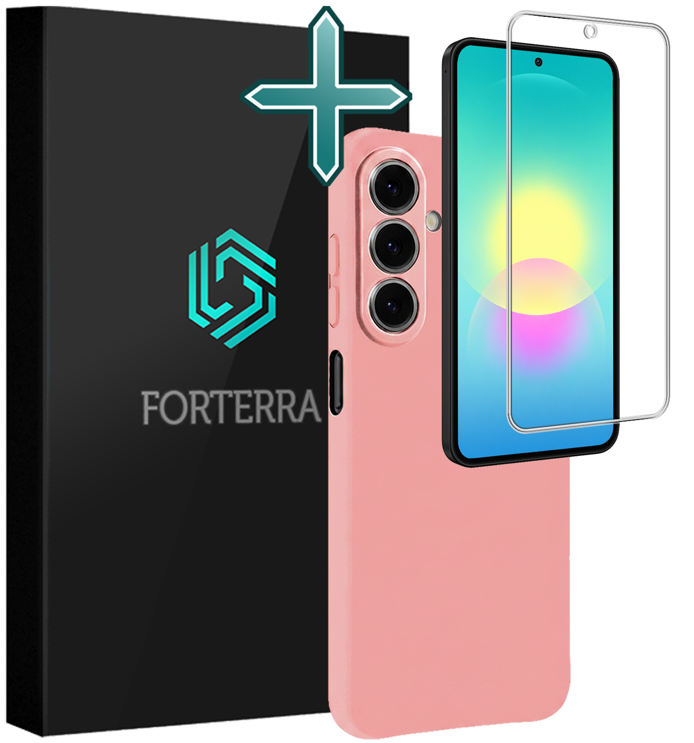 Forterra Forterra Samsung Galaxy A27 Hoesje Siliconen Met Screenprotector - Lichtroze