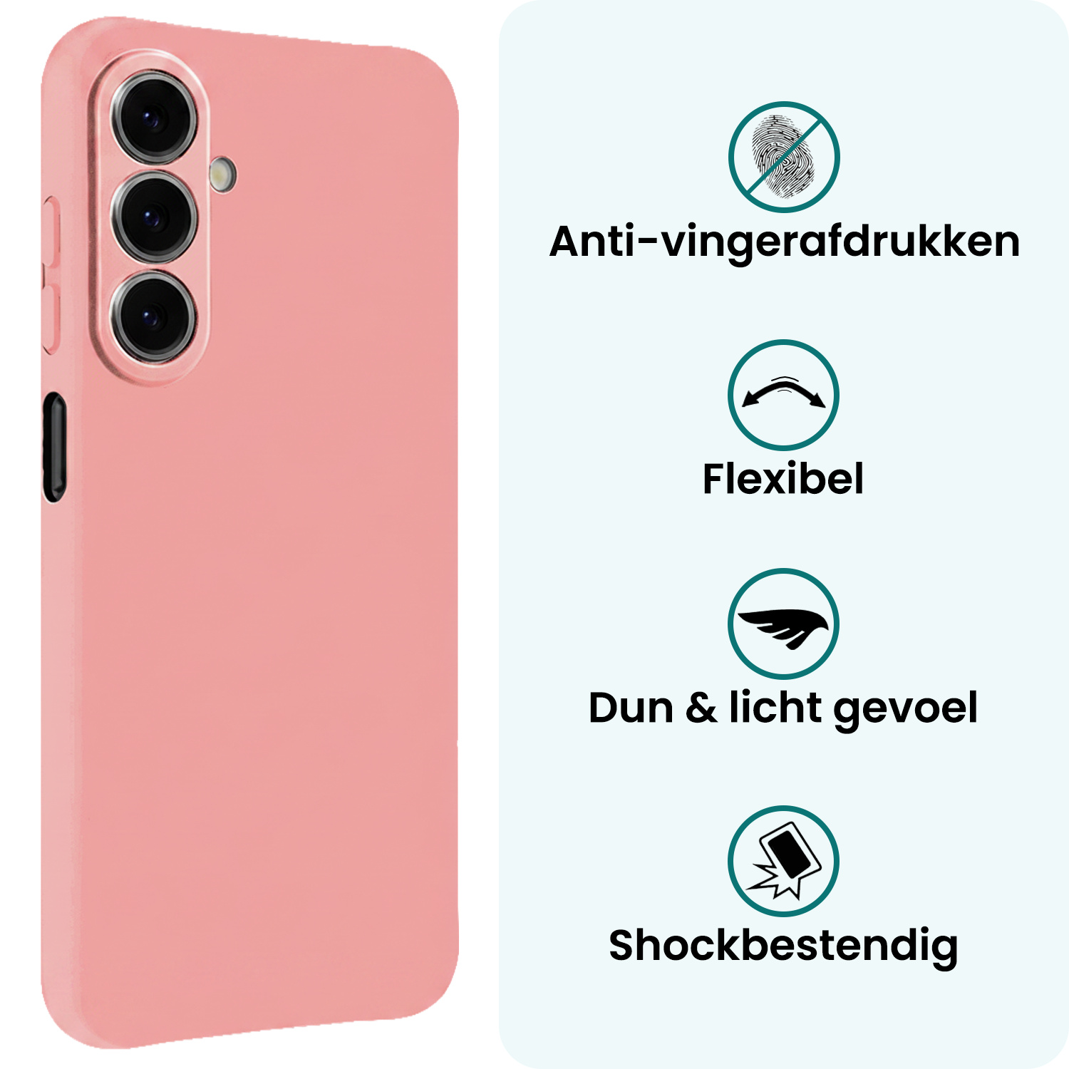 Forterra Forterra Samsung Galaxy A27 Hoesje Siliconen Met Screenprotector - Lichtroze