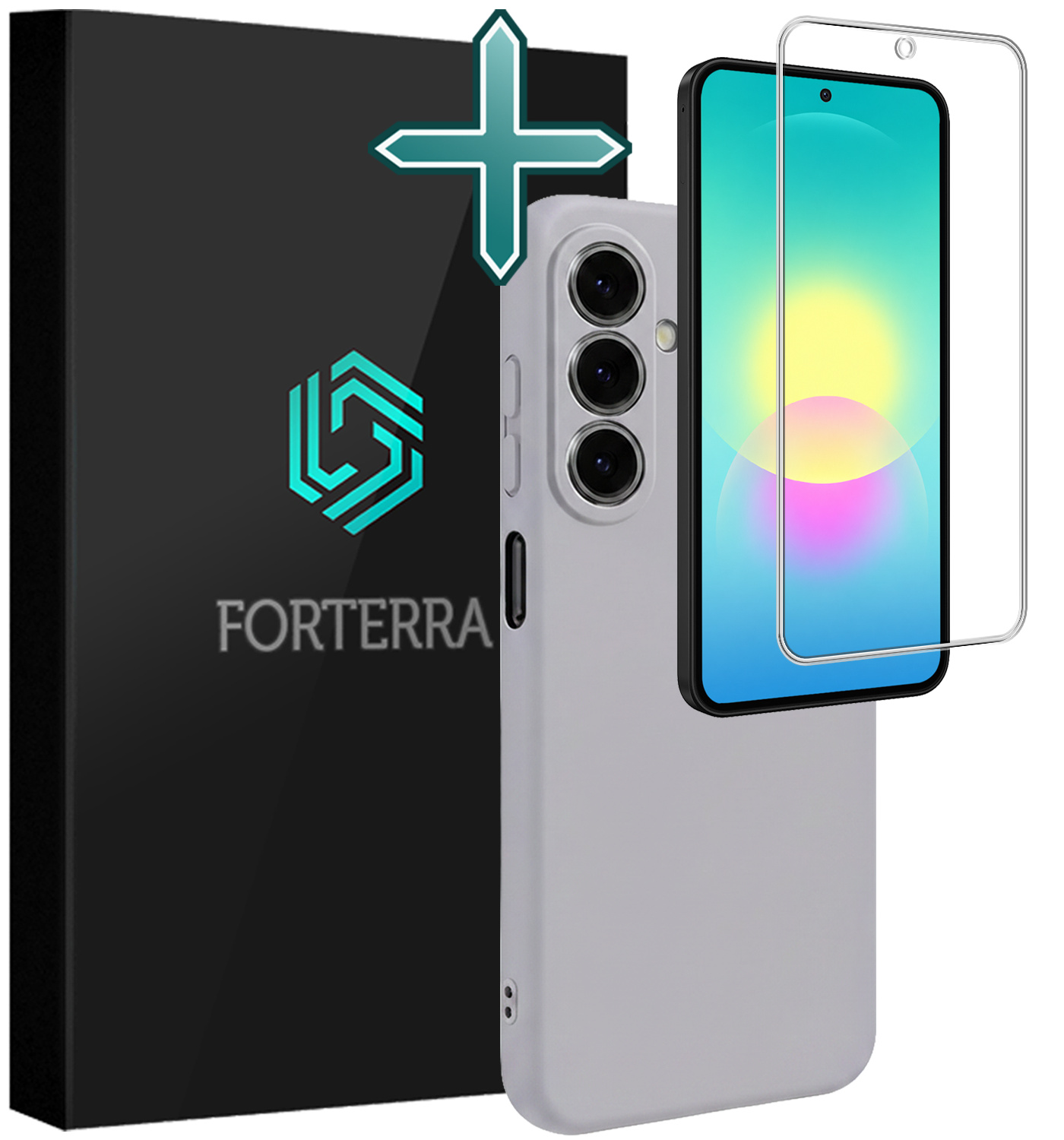 Forterra Forterra Samsung Galaxy A27 Hoesje Siliconen Met Screenprotector - Lila