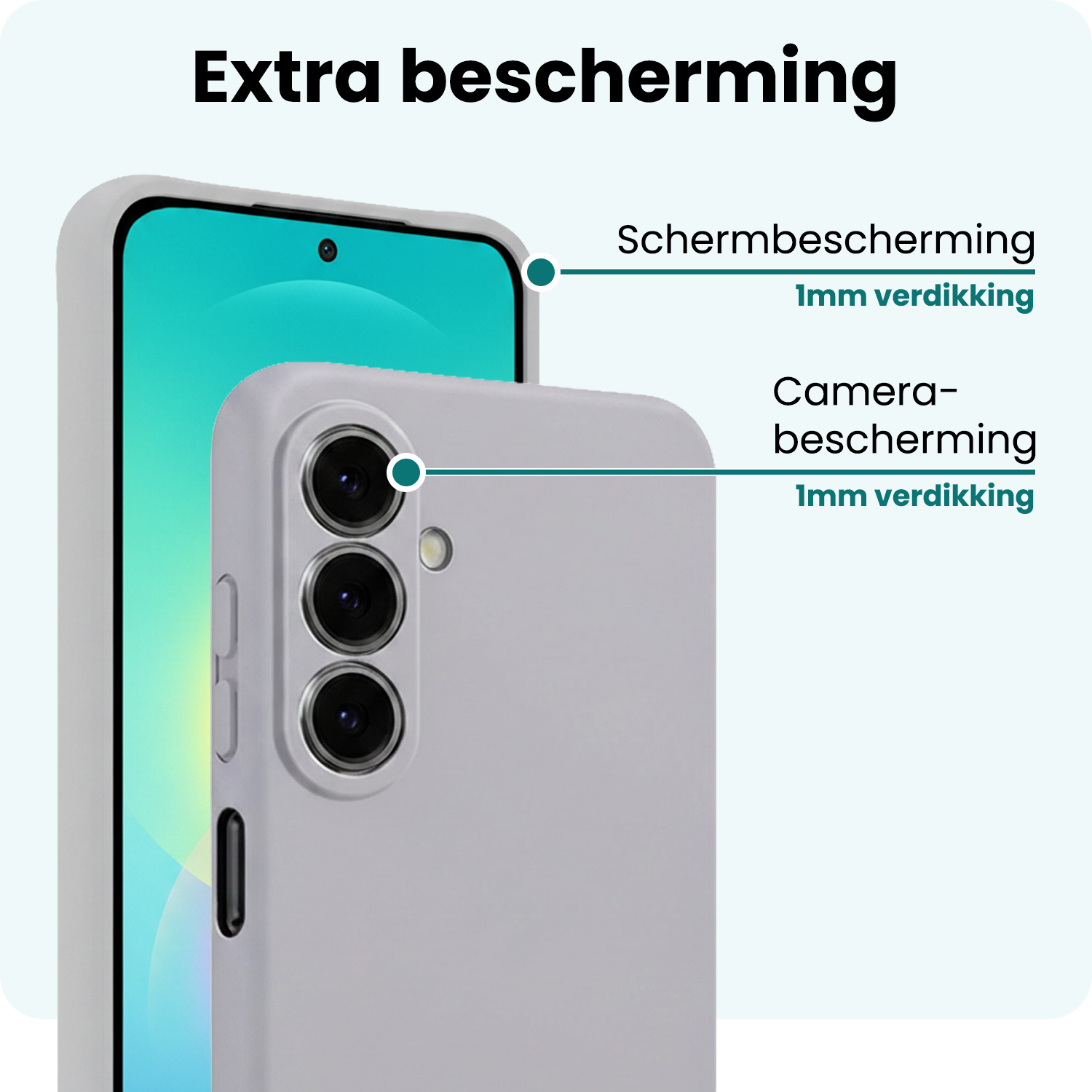 Forterra Forterra Samsung Galaxy A27 Hoesje Siliconen Met Screenprotector - Lila