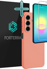 Forterra Forterra Samsung Galaxy A27 Hoesje Siliconen Met Screenprotector - Perzik