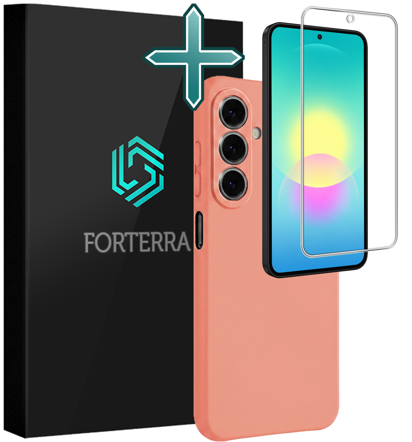Forterra Forterra Samsung Galaxy A27 Hoesje Siliconen Met Screenprotector - Perzik