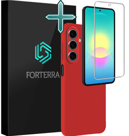 Forterra Forterra Samsung Galaxy A27 Hoesje Siliconen Met Screenprotector - Rood