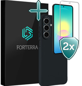 Forterra Forterra Samsung Galaxy A27 Hoesje Siliconen Met 2x Screenprotector - Donkerblauw