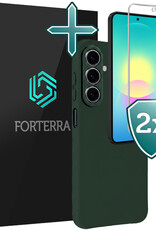 Forterra Forterra Samsung Galaxy A27 Hoesje Siliconen Met 2x Screenprotector - Donkergroen