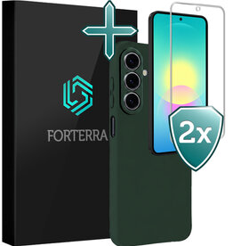 Forterra Forterra Samsung Galaxy A27 Hoesje Siliconen Met 2x Screenprotector - Donkergroen