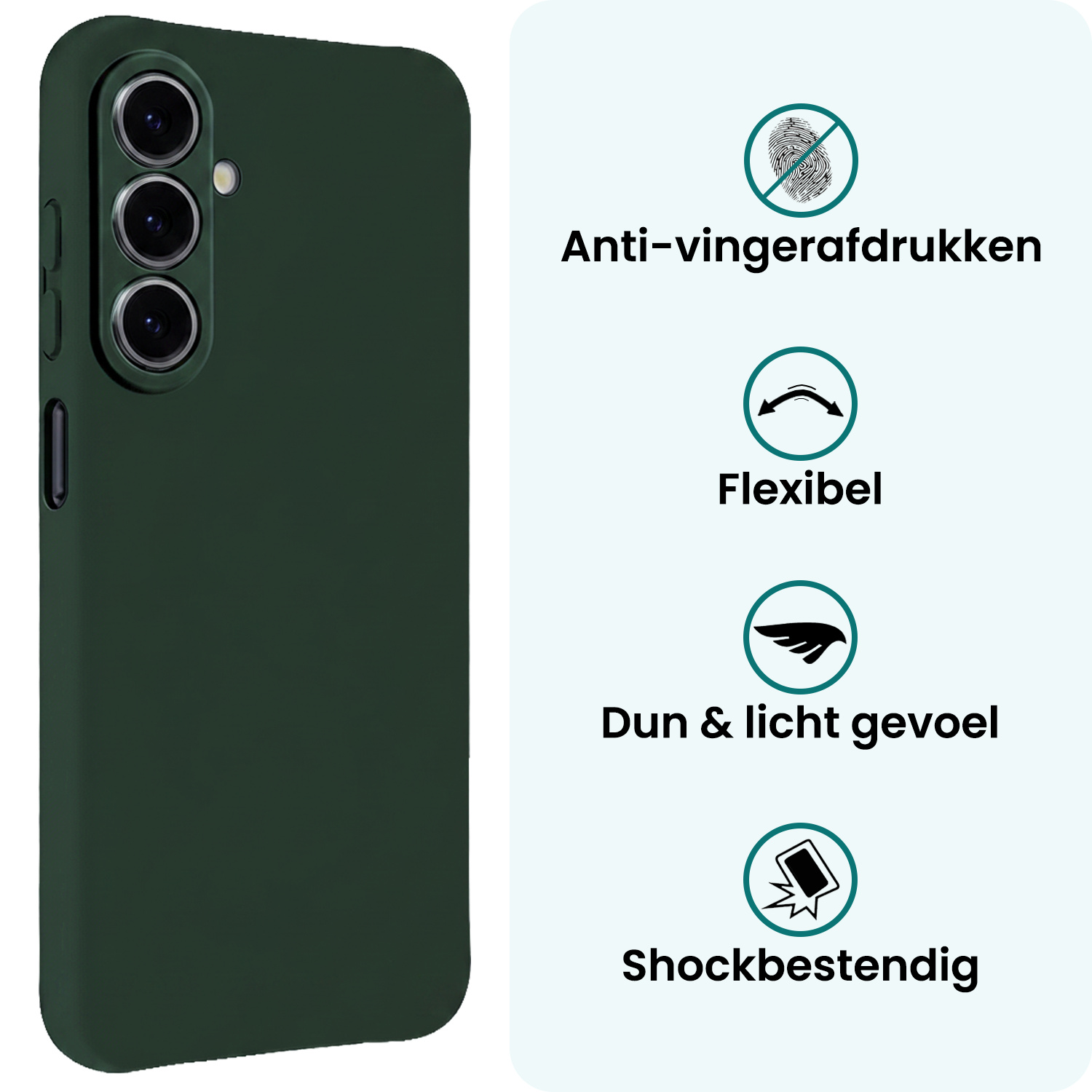 Forterra Forterra Samsung Galaxy A27 Hoesje Siliconen Met 2x Screenprotector - Donkergroen
