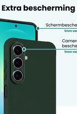Forterra Forterra Samsung Galaxy A27 Hoesje Siliconen Met 2x Screenprotector - Donkergroen