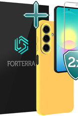 Forterra Forterra Samsung Galaxy A27 Hoesje Siliconen Met 2x Screenprotector - Geel