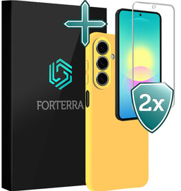 Forterra Forterra Samsung Galaxy A27 Hoesje Siliconen Met 2x Screenprotector - Geel