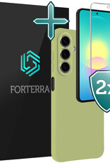 Forterra Forterra Samsung Galaxy A27 Hoesje Siliconen Met 2x Screenprotector - Groen
