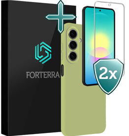 Forterra Forterra Samsung Galaxy A27 Hoesje Siliconen Met 2x Screenprotector - Groen