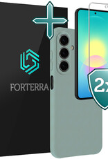 Forterra Forterra Samsung Galaxy A27 Hoesje Siliconen Met 2x Screenprotector - Lichtblauw