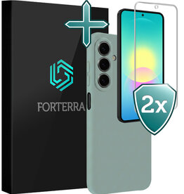 Forterra Forterra Samsung Galaxy A27 Hoesje Siliconen Met 2x Screenprotector - Lichtblauw