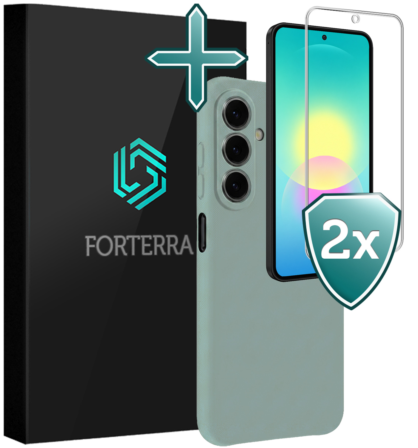 Forterra Forterra Samsung Galaxy A27 Hoesje Siliconen Met 2x Screenprotector - Lichtblauw